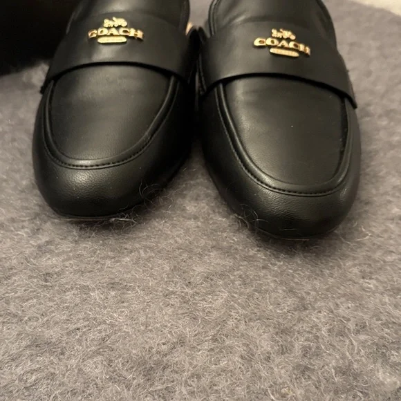 Coach Black Leather Slip-On Loafers - Picture 3 of 5